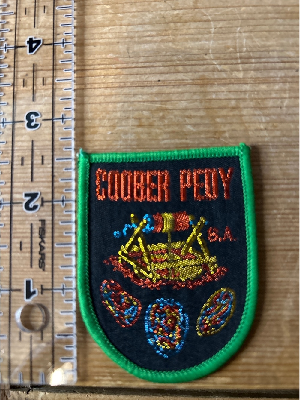 Vintage Goober Peay Embroidered Patch with Green Border